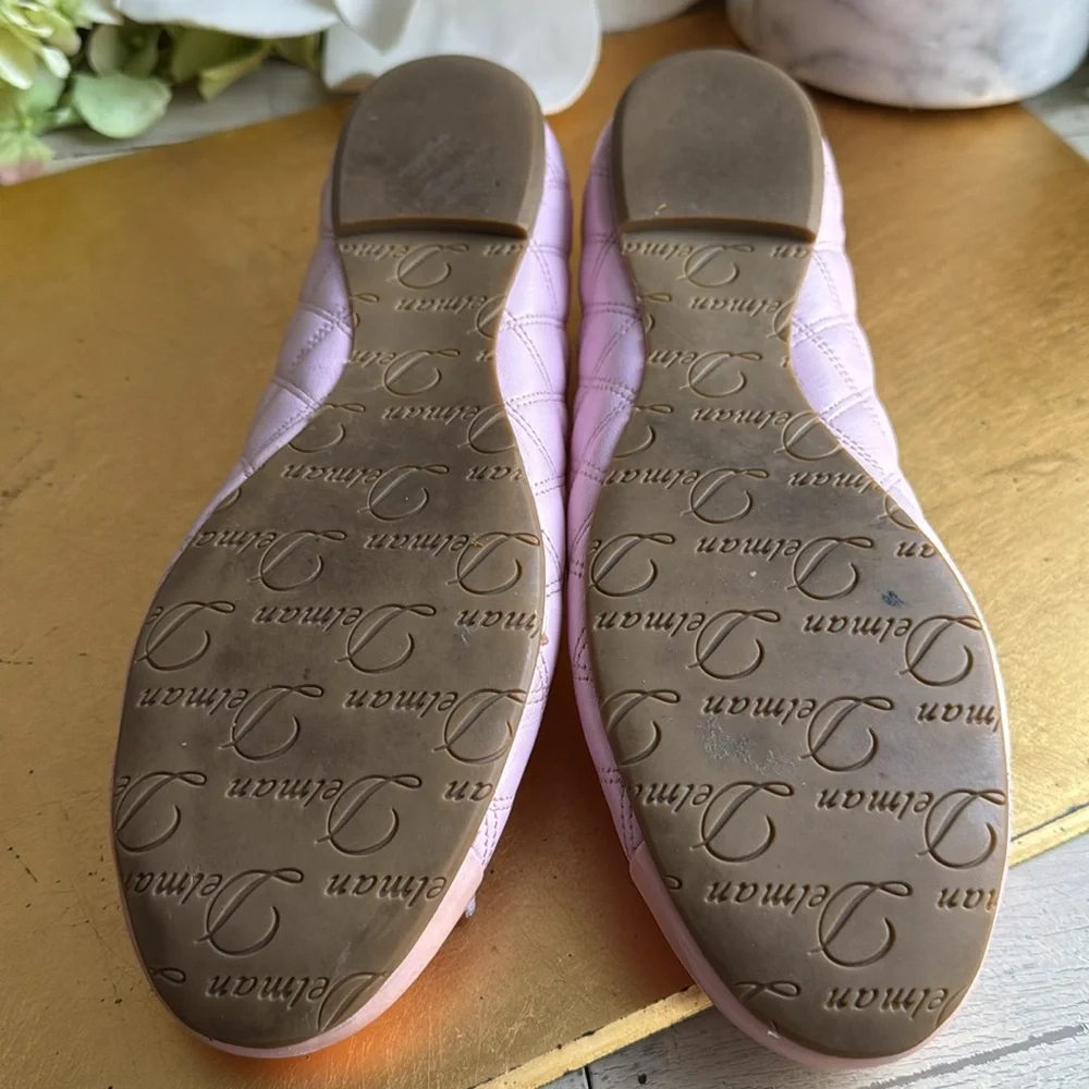 Delman Willa Quilted Ballet Flat in Pink Leather - Picture 14 of 16